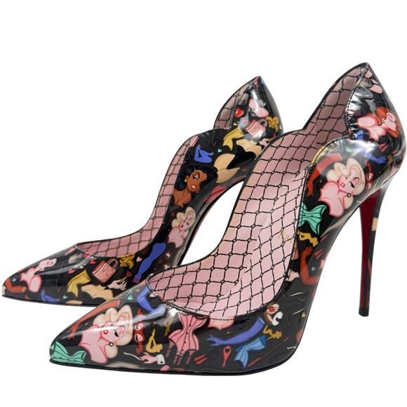 New Christian Louboutin Hot Chick Dr Bored Patent Leather Pumps Black Size 37 - Picture 3 of 10